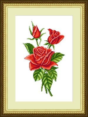 Набор для вышивания ЦВ-007 Букет красных роз