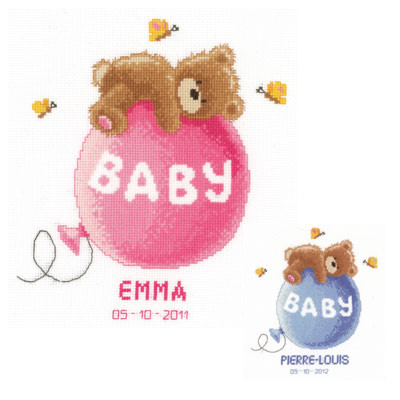Набор для вышивания PN-0144083 Baby Dreams (Мишка на шарике)