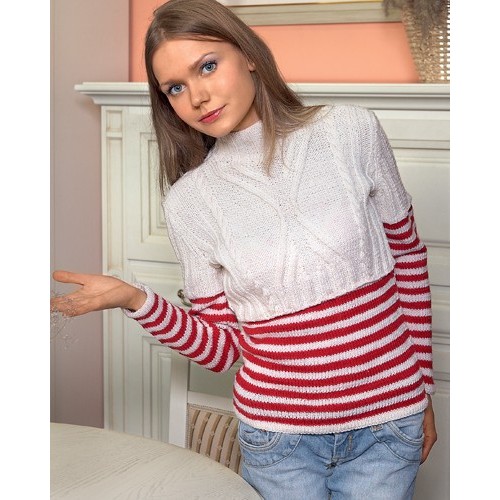 Красно белый свитер