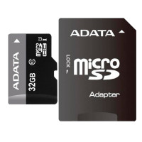 A-DATA AUSDH32GUICL10 Карта памяти micro SDHC, 32 GB, A-DATA Premier, 50 Мб/сек. (class 10), с адаптером, AUSDH32GUICL10 