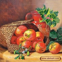 Абрис Арт Схема АБРИС АРТ АС-161 Корзина с яблоками,30*30 см Схема АБРИС АРТ АС-161 Корзина с яблоками,30*30 см 