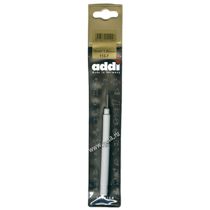 Крючок вязальный Addi экстратонкий с ручкой 13см 1.0 мм (арт. 113-7/1-13)