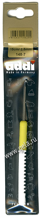 Крючок вязальный Addi с пластиковой ручкой 15см 2.5мм (арт. 148-7/2.5-15)