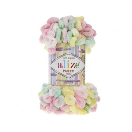 Пряжа для вязания Alize Puffy Color (упаковка 5 шт) (Ализе Пуффи Колор)