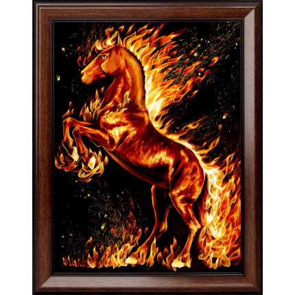 "Алмазная живопись" АЖ-1850 "Огненный конь" 30 х 40 см (арт. АЖ-1850)