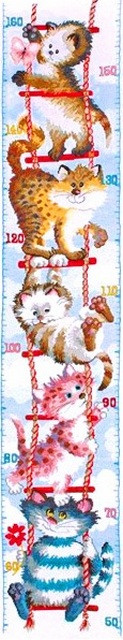 Набор для вышивания PIO001 Cats Height Chart (Ростомер Кошки)