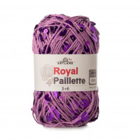 Royal Paillette хлопок 100% с пайетками 3мм и 6 мм Цвет 084 сиреневый с фиолетовым