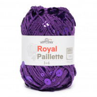 Royal Paillette хлопок 100% с пайетками 3мм и 6 мм Цвет 21224 фиолетовый с фиолетовым