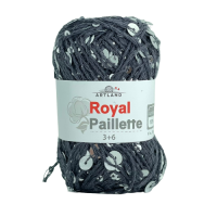 Royal Paillette хлопок 100% с пайетками 3мм и 6 мм Цвет Серый с серебром