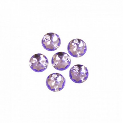 Стразы пришивные, акриловые, 6,5мм, 25шт/упак (круглые) Астра 24 фиолетовый (арт. 643)