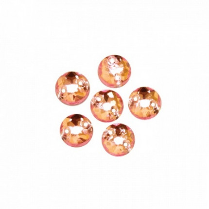 Стразы пришивные, акриловые, 6,5мм, 25шт/упак (круглые) Астра 03 св.розовый (арт. 643)