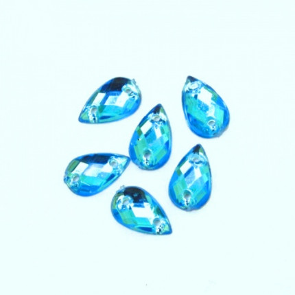 Стразы пришивные, акриловые (капля), 32 голубой (арт. 7701654)