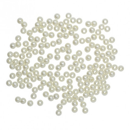 Бусины круглые 'Астра' 7708333 пластик, 5 мм, упак./25 гр., 003NL цв. белый (арт. 7708333)