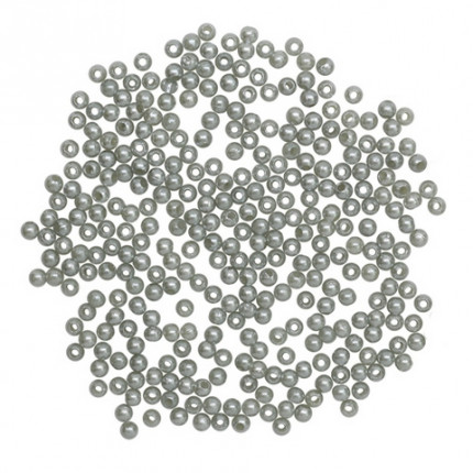 Бусы круглые "Астра" 7708332 пластик, 4 мм, 25 г/упак. 031NL цв.серый (арт. Бусы круглые)