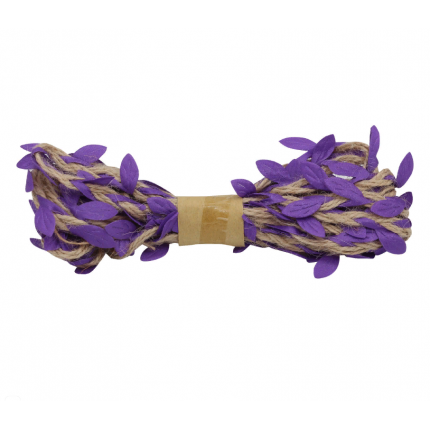 Декоративная веревка с листиками, 3м, (фиолетовая) 2AR206 00003 (арт. Декоративная веревка с листикам)