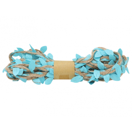 Декоративная веревка с листиками, 3м, (голубая) 2AR206 00002 (арт. Декоративная веревка с листиками)