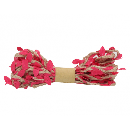 Декоративная веревка с листиками, 3м, (ярко розовый) 2AR206 00006 (арт. Декоративная веревка с листиками)