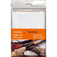 Bestex 00000058587 Канва Aida 18 "Bestex" 100% хлопок, 50*50 см, цв. белый 