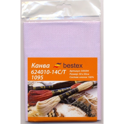 Канва "Bestex" 624010-14C/T 1095, 50*50 см, сиреневый (арт. 00000067636)