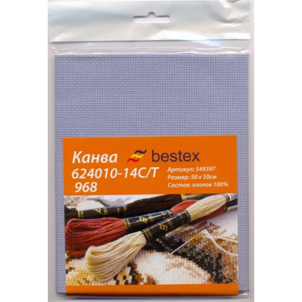 Канва "Bestex" 624010-14C/T 968, 50*50 см, цвет серый (арт. 00000067644)