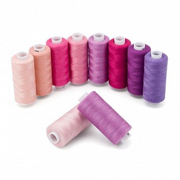 Набор ниток 40/2 400ярд.., Розово-фиолетовый микс, 10 шт/набор, Bestex