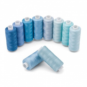Набор ниток 40/2 400ярд.., Голубой микс, 10 шт/набор, Bestex