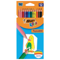BIC 8325666 Карандаши цветные BIC "Tropicolors", 12 цветов, пластиковые, заточенные, европодвес, 8325666 