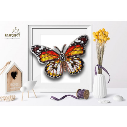 Набор для вышивания 3-D бабочка. Danaus Chrysippus Alcippus 14х9 см (арт. Б-029)