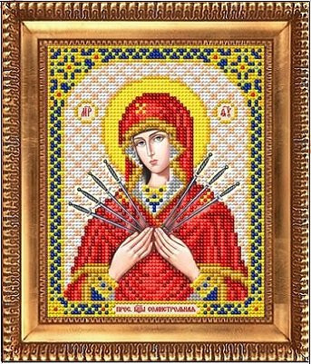 Рисунок на ткани И-5087 Пресвятая Богородица Семистрельная (арт. И-5087)