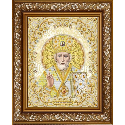 Рисунок на ткани ЖС-3006 Святой Николай в жемчуге (арт. ЖС-3006)