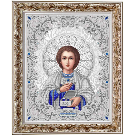 Рисунок на ткани ЖС-3016 Святой Пантелеймон Целитель в жемчуге (арт. ЖС-3016)