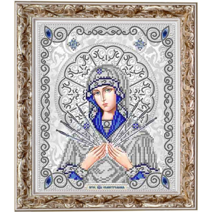 Рисунок на ткани ЖС-4011 Пресвятая Богородица Семистрельная в жемчуге (арт. ЖС-4011)