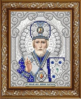 Рисунок на ткани ЖС-5003 Святой Николай в жемчуге (арт. ЖС-5003)