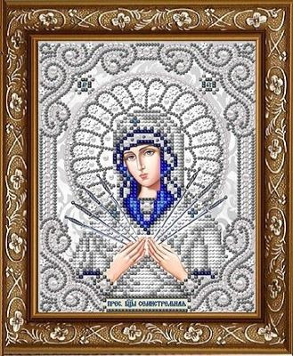 Рисунок на ткани ЖС-5011 Пресвятая Богородица Семистрельная в жемчуге (арт. ЖС-5011)
