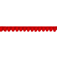 Тесьма с помпонами FBL-04 10 мм 1 метр Цвет 026 красный