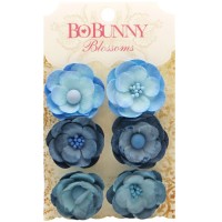 Bo Bunny 11411472 Бумажные цветы 11411472 "Denim Blue Pansy" 