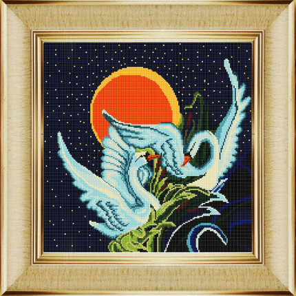Рисунок на ткани "Лебеди" 0004БК (арт. 0004БК)