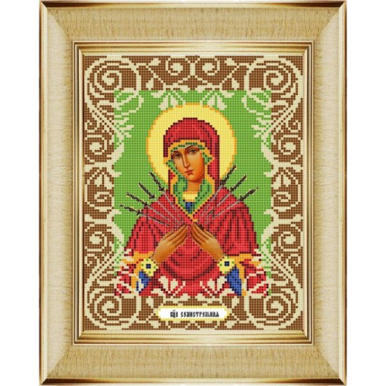 Рисунок на ткани «Божья коровка» 0054 "Богородица Семистрельная" 20х25 см , (арт. 0054БК)