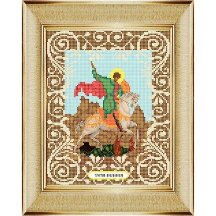 Рисунок на ткани «Божья коровка» 0056 "Георгий Победоносец" 20х25 см , (арт. 0056БК)