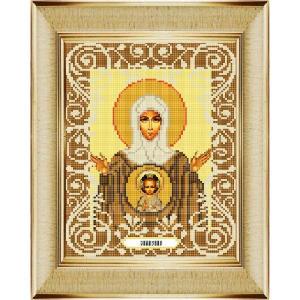 Рисунок на ткани «Божья коровка» 0061 "Богородица Знамение" 20х25 см , (арт. 0061БК)