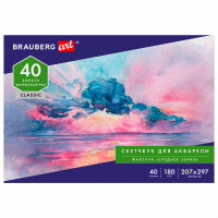 Brauberg 105929 Альбом для акварели, бумага 180г/м, 207х297мм, 40л, склейка, BRAUBERG ART CLASSIC, 105929 