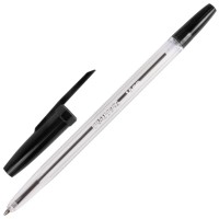 Brauberg 141098 Ручка шариковая BRAUBERG "Line", ЧЕРНАЯ, корпус прозрачный, узел 1 мм, линия письма 0,5 мм, 141098 
