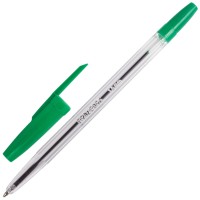 Brauberg 141342 Ручка шариковая BRAUBERG "Line", ЗЕЛЕНАЯ, корпус прозрачный, узел 1 мм, линия письма 0,5 мм, 141342 