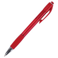 Brauberg 143371 Ручка шариковая автоматическая с грипом BRAUBERG SUPER, СИНЯЯ, корпус красный, узел 0,7 мм, линия письма 0,35 мм, 143371 