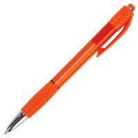 Brauberg 143375 Ручка шариковая автоматическая с грипом BRAUBERG SUPER, СИНЯЯ, корпус оранжевый, узел 0,7 мм, линия письма 0,35 мм, 143375 