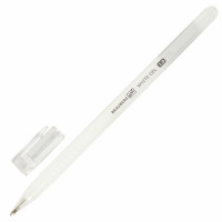 Brauberg 143418 Ручка гелевая BRAUBERG Art Classic, БЕЛАЯ, корпус тонированный белый, узел 1мм, линия 0,5мм, 143418 