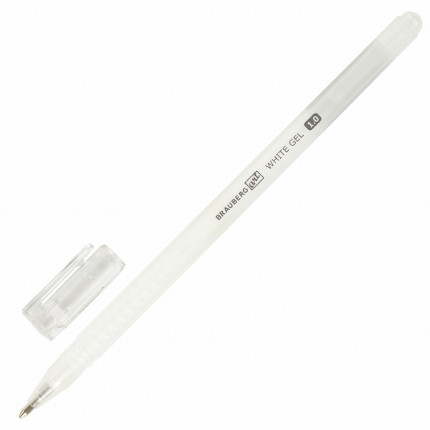 Ручка гелевая BRAUBERG Art Classic, БЕЛАЯ, корпус тонированный белый, узел 1мм, линия 0,5мм, 143418 (арт. 143418)
