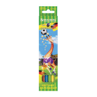 Brauberg 180521 Карандаши цветные BRAUBERG "Football match", 6 цветов, заточенные, картонная упаковка, 180521 