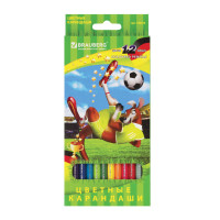 Brauberg 180534 Карандаши цветные BRAUBERG "Football match", 12 цветов, заточенные, картонная упаковка, 180534 