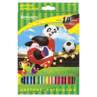 Brauberg 180549 Карандаши цветные BRAUBERG "Football match", 18 цветов, заточенные, картонная упаковка, 180549 